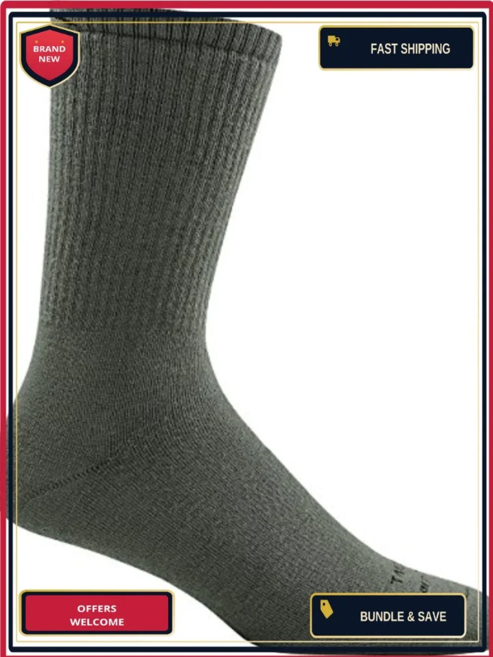 Heavyweight Merino Wool Boot Socks, True Seamless, Mid-Calf, Hiking & Tactical